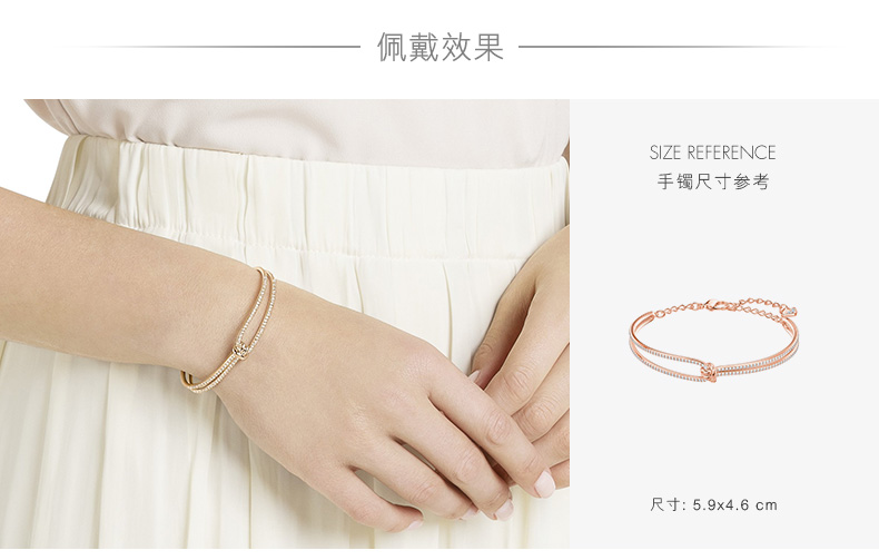 Swarovski LIFELONG Bangle Twist Thiết Kế Tính Khí Vòng Đeo Tay Nữ Trang Sức Cổ Tay Ornament