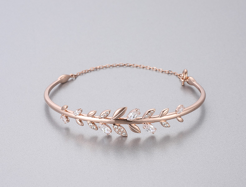 Swarovski MAYFLY Chi nhánh tươi thanh lịch Phụ nữ tinh tế Vòng đeo tay Vòng đeo tay Trang sức - Vòng đeo tay Cuff vòng tay vàng 18k