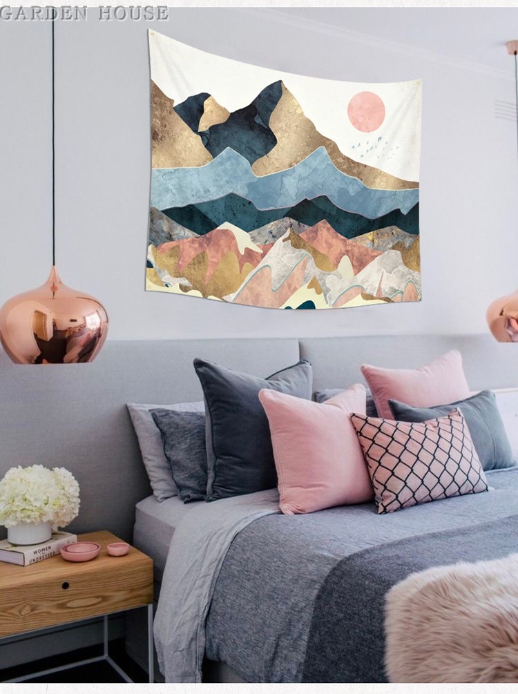 in vải Tapestry treo nền vải Bắc Âu phòng ký túc xá ngủ cạnh giường ngủ trang trí tường bao che camera mạng rung đỏ - Tapestry thảm vải decor treo tường
