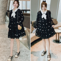 Spring pregnant woman with dress and nepotism nepotism nets red-bottomed dresses Little sub-fairy dress Spring and autumn gestation women