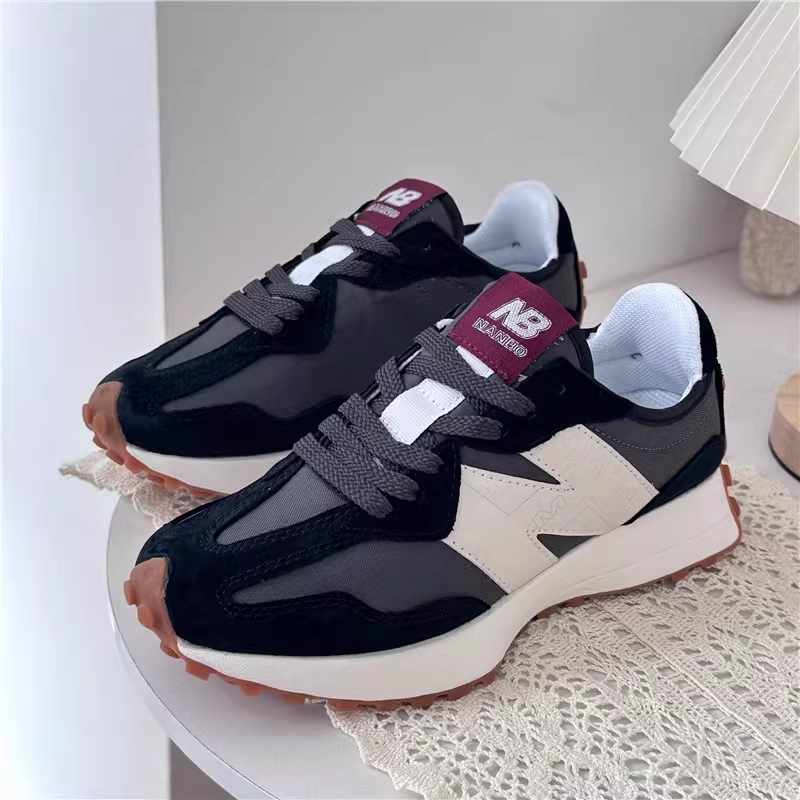 2026 Men's and Women's Shoes 327 Yuanzu Gray Forrest Gump Sneakers Small Waist Official Authentic Casual Running Shoes Breathable