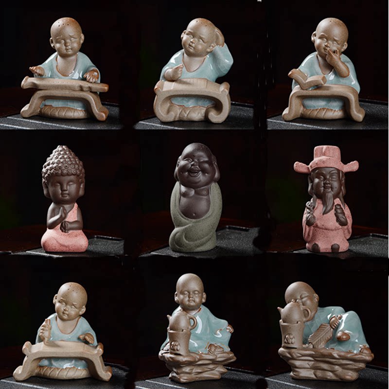 Color sand color Tao tea darling Little Three small monks Pendulum Pieces Purple Sand Small Shisha Migago Tea Play Chaisu Chaisu Tea Tea tea Tea