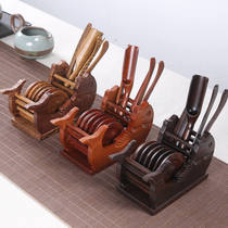  Ebony chicken wing wood solid wood tea ceremony Six gentlemen Kung Fu tea set Tea tray accessories Pisces round coaster Tea ceremony zero match