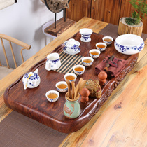  Tea tray Household living room Kung Fu tea set office imitation solid wood simple whole piece of rosewood ebony chicken wing wood
