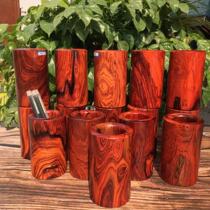 Mahogany pen holder Burmese rosewood Dalbergia rosewood exquisite pen insert solid wood dark red old material tree heart material study decoration