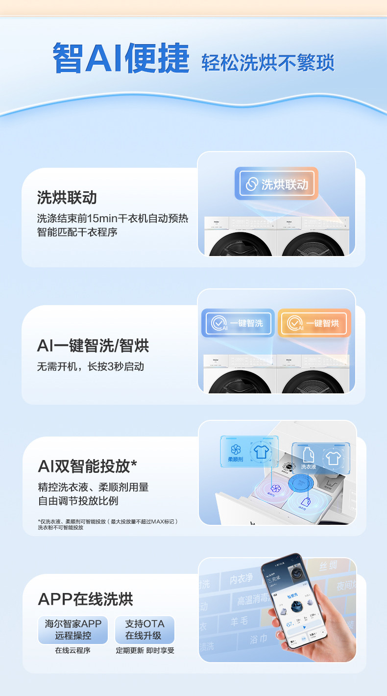 Стирально-сушильный комплект Haier Yunxi 4.0 Pro белый