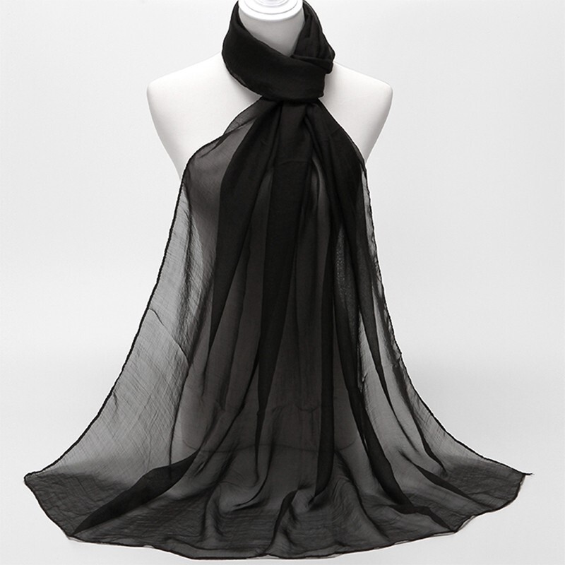 Solid Color Silk Scarf for Women, Spring and Autumn Thin Chiffon Scarf, Korean Style Versatile Summer Sun Protection Long Scarf for Square Dancing