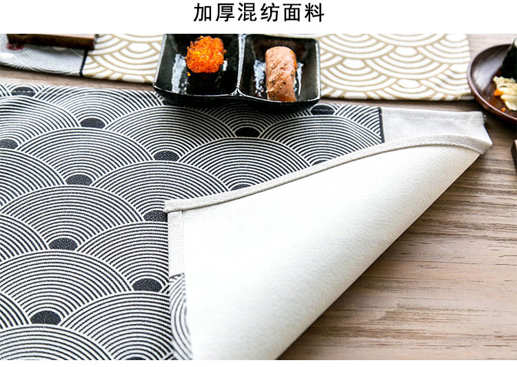 Phong cách nhật bản gió vải đơn giản trà placemat lễ chống bỏng cách nhiệt pad vải khăn coaster bảng mat bát bát mat ảnh