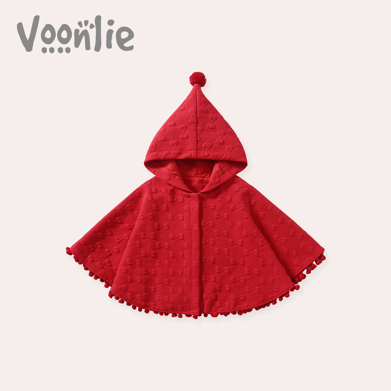 Fan Hunting Baby Cloak Autumn Winter Dress Newborn Female Baby Out of Windward Red Cape Windproof Princess Children Shawl-Taobao