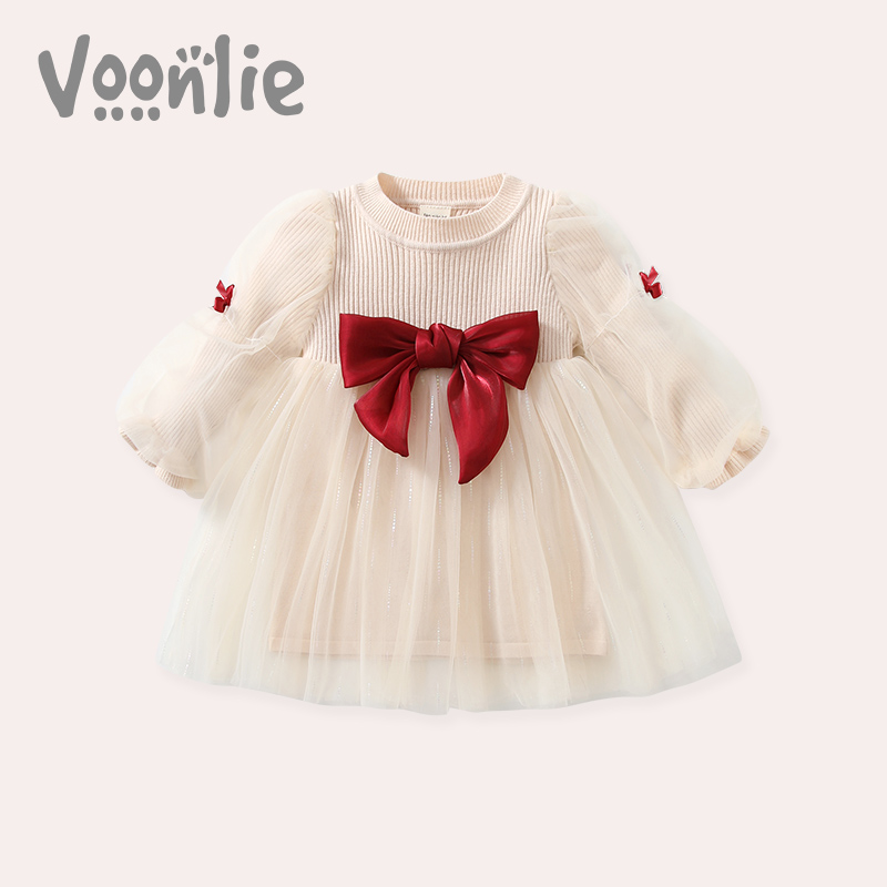 Where hunting girl dress spring and autumn 2022 new baby first birthday dress birthday party grab Zhou Yangqi princess skirt