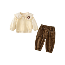 Girls Suit Autumn Clothes 2024 New Childrens Fashionable Little Girl Clothes Baby Casual Three-piece Set Spring and Autumn
