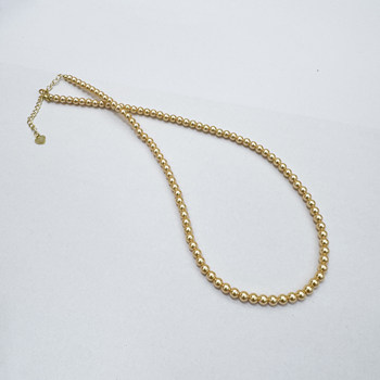 3-4mm gold extension chain millet bead pearl necklace xla407