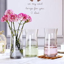 Modern light luxury water bamboo glass bottle decoration Fresh lily living room transparent flower arrangement bottle Nordic decoration large size