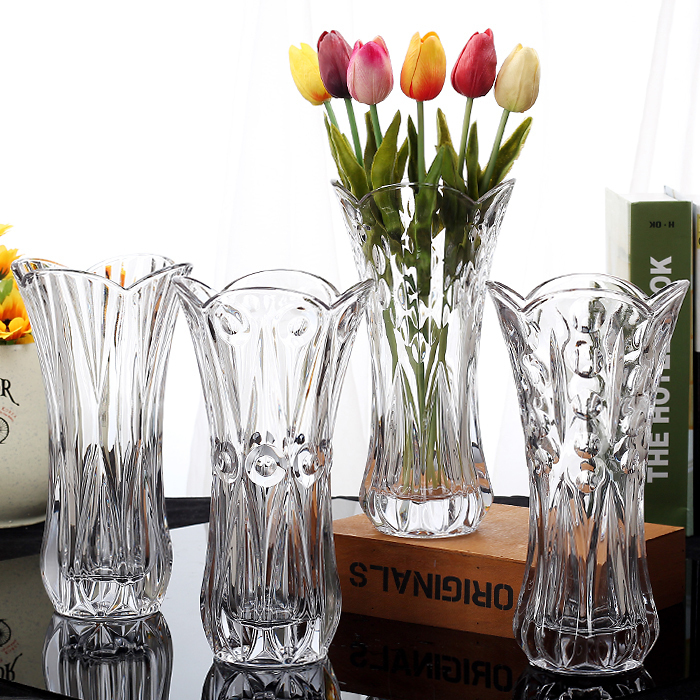 Lily Rose Flower Bottle Swing Piece Glass Floor Transparent Water Cultivation Rich And Expensive Bamboo Living-room Countertop Home Flower Arrangement Large Number