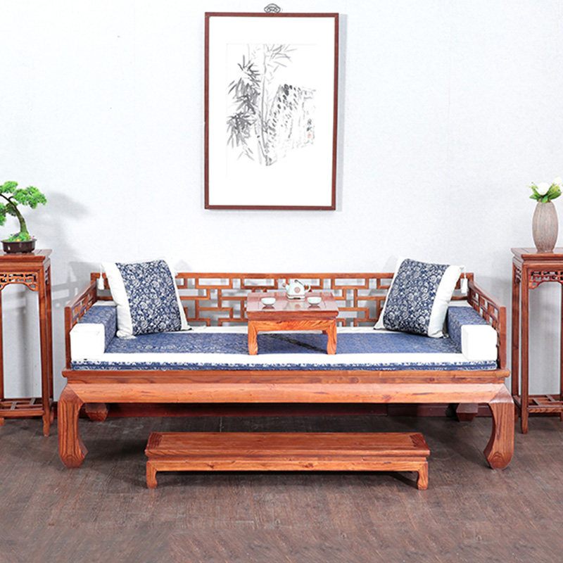 Elm furniture practical Luohan bed Anti-Chinese elm Luohan Han Ta Sofa Bed in Hall Sofa Bed