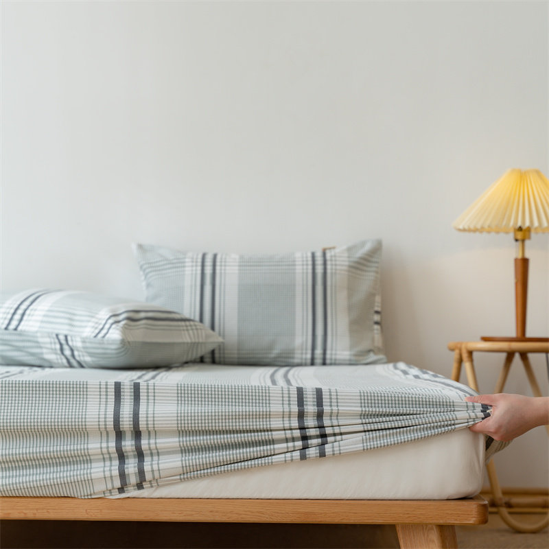 Shandong pure cotton old coarse cloth sheet 100 cotton thickened linen bed cover three-piece simple non-slip dormitory sheet