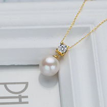 Single pearl Necklace Natural Freshwater S925 Silver Gold plated Premium Sense pendant Female necklace One pearl clavicle chain