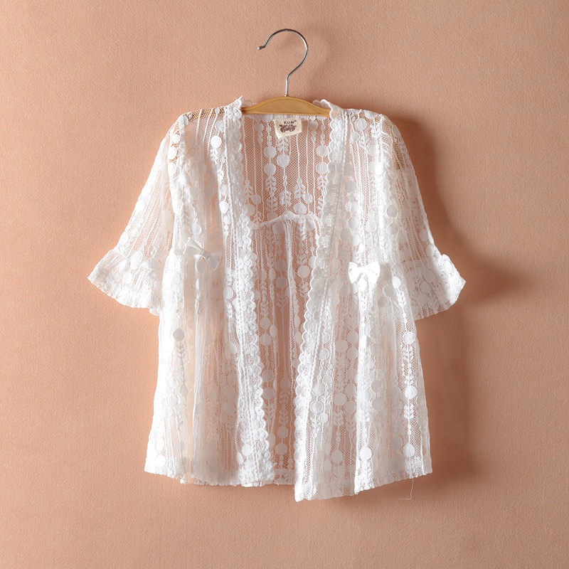 Small shawl girls summer coat all-match cardigan thin section 2023 new top Korean version with lace vest trendy