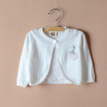 New spring and summer girls sweater cardigan childrens long sleeve shawl baby childrens shoulder small children summer outside