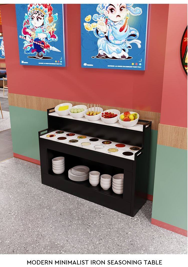 Приправы станции 火锅店调料台自助蘸酱台柜客厅打饭店铁艺展示台火店一体蘸料专用 Other home