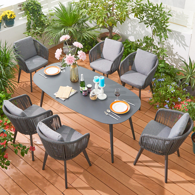 Nordic Outdoor Table & Chair CourtyOutdoor Leisure Virgin Chair Combined Red Modern Simple Open Terrace Garden Balcony