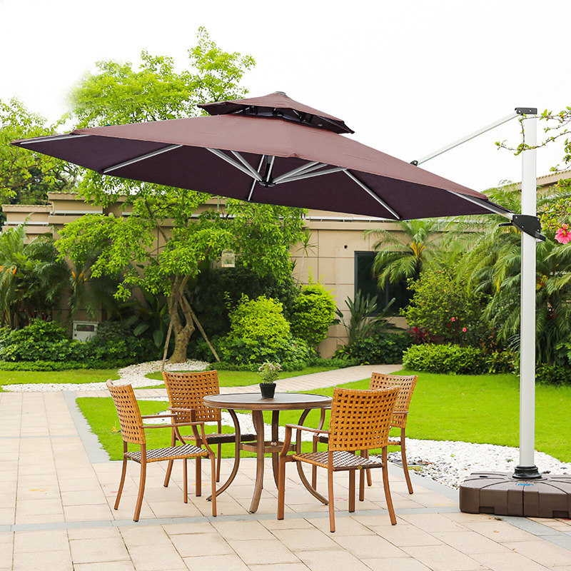 Outdoor Villa Courtyard Garden Roman Parasol Outdoor Terrace Folding Stall Square Umbrella Large Round Sun Umbrella