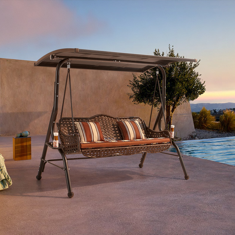 Outdoor Patio GARDEN Garden Home garden Home Balcony Net Red Swing swing Chairlift Chair Iron Double Rocking Chair Outdoor rain-proof