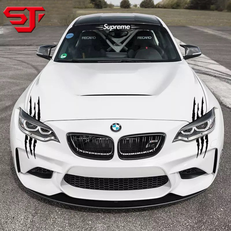 Car stickers creative ghost paw scratch hood pull flower Personality modification decoration body car stickers Living room lamp stickers