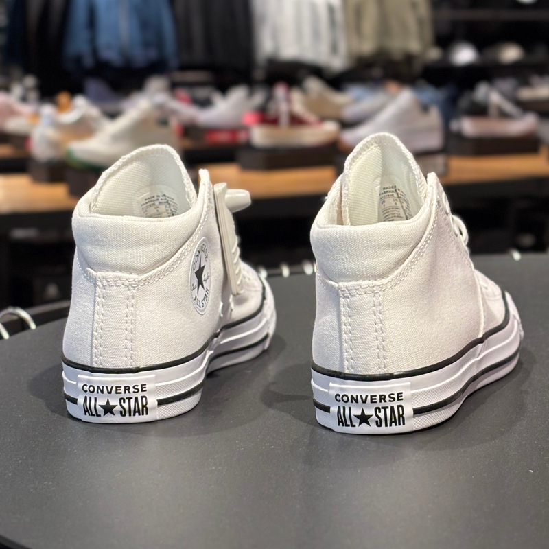 Converse/Converse All Star White Textured Comfortable and Wear-Resistant Mid-Top Canvas Shoes A12183C