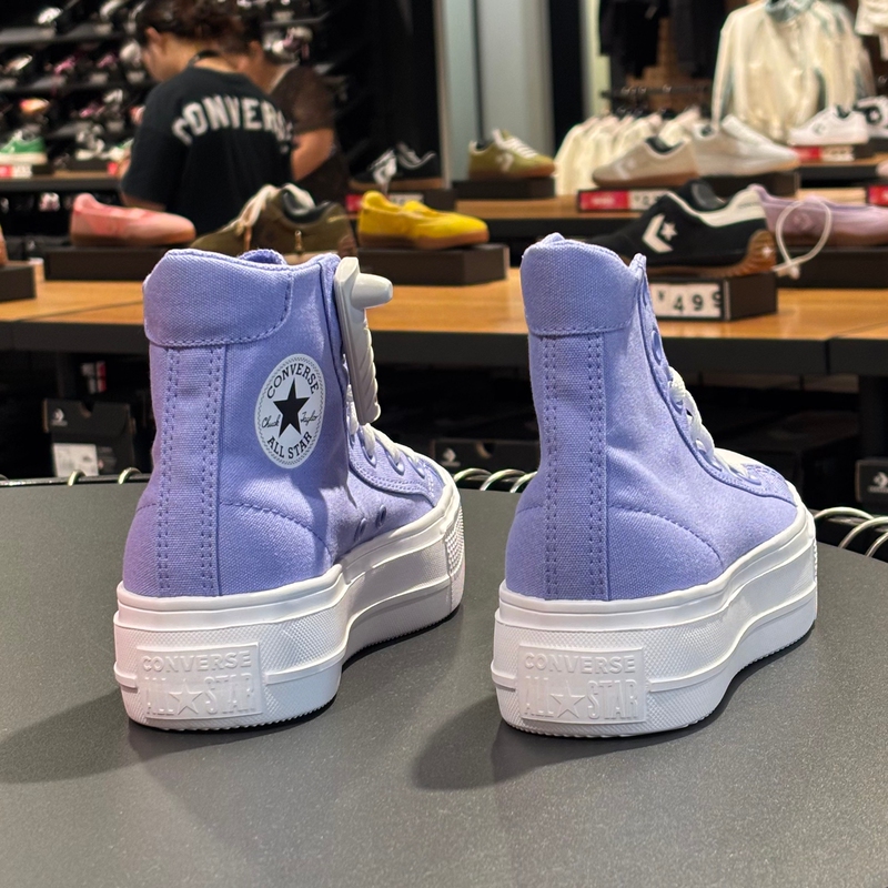 Converse/Converse Blue-Purple Uu High-Top Thick-Soled Height-Increasing Sneakers Leisure Shoes Canvas Shoes A19323C