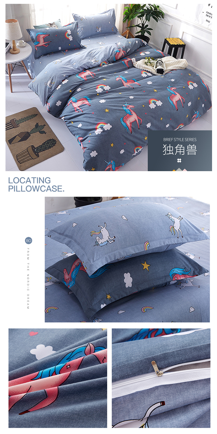 Chăn trải giường đơn mảnh 200x230 phim hoạt hình 220x240 Chăn Bắc Âu bao gồm ký túc xá 1,8x2.0x2,2x2,4 mét bộ chăn ga