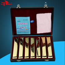 Swan 24-hole gift box polyphonic harmonica 7-tone set laser gold playing C D E F G A B