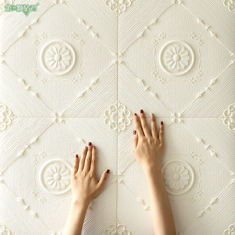 Self-adhesive 3d stereo wall sticker bedroom wallpaper Euro style living room cozy waterproof wallpaper ceiling suspended ceiling roof wallpaper