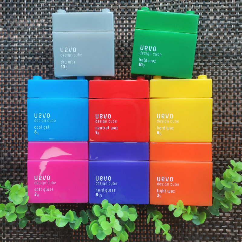 Japan Uevo Grey Building Blocks Hair Wax DEM Cool I Salon Special Men And Women Fluffy Curly Hair Styling Matt Hair Mud