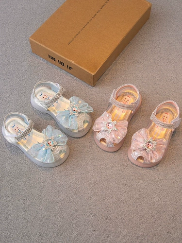 Сандалии для принцессы, детские туфли с бантиком, мягкая подошва