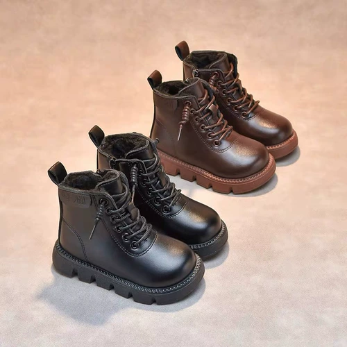 Martens, демисезонные ботинки, черные универсальные короткие сапоги для мальчиков, коллекция 2023, подходит для подростков