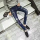 Xu hướng quần áo nam thu đông, cá tính không chủ đạo, lỗ, quần jeans chân mỏng, chân mỏng, quần dài, bé trai - Quần jean