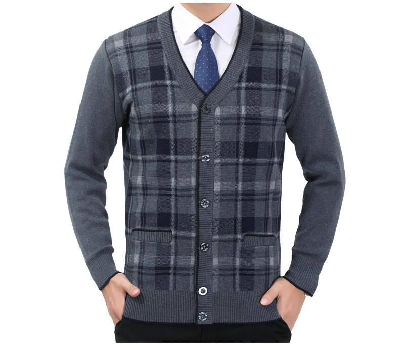 Đặc biệt hàng ngày người đàn ông lớn tuổi của cardigan áo khoác trung niên áo len cha nạp V-Cổ đan của nam giới kinh doanh dày