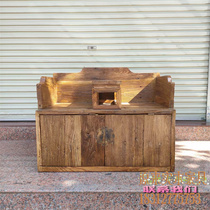 Solid Wood Zen Chair Old Door Panel Sofa chair Weaver Wood bed Minjuku Sleeping Nostalgic old Division I take chair for tea and leisure chair