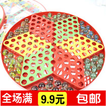 X15 Hexagon Pinball Checkers Parent-Child Game Chess Toy Glass Bead Chess Plastic Plate Chess Children Gift
