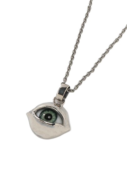 Kiosk Eye Sterling Silver Necklace for Men and Women, Trendy Light Luxury High-End Designer Jewelry, Hip-Hop Style