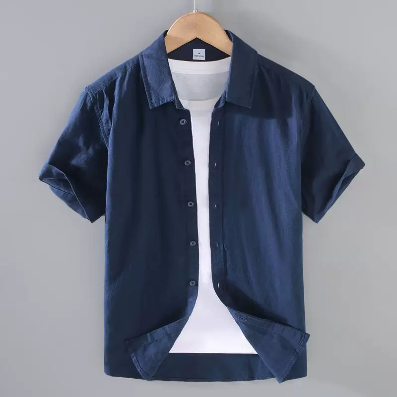 Японская рубашка, летняя одежда для Freizeit на отдых, oversize, хлопок и лён
