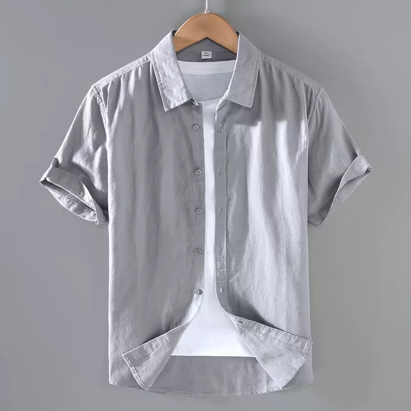 Японская рубашка, летняя одежда для Freizeit на отдых, oversize, хлопок и лён