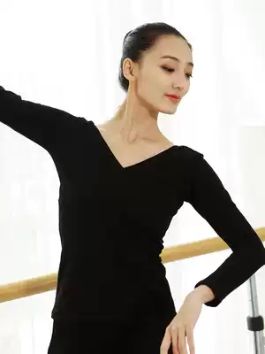 Dance practice uniform adult female V-collar long sleeve dance jacket slim body shape suit tight dance student wear autumn