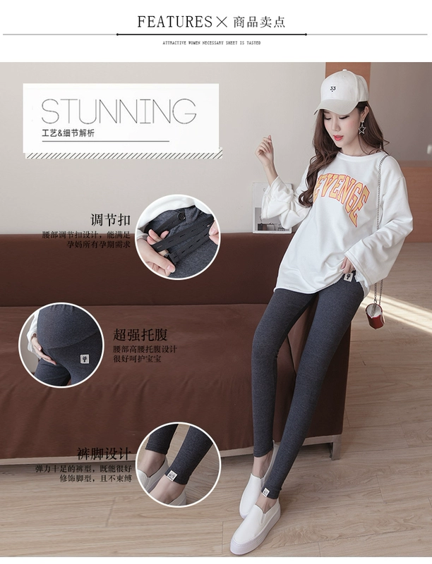 Quần bà bầu 2019 xuân hè mới giảm béo MM200 kg bà bầu mang thai quần mèo đáy quần nâng bụng