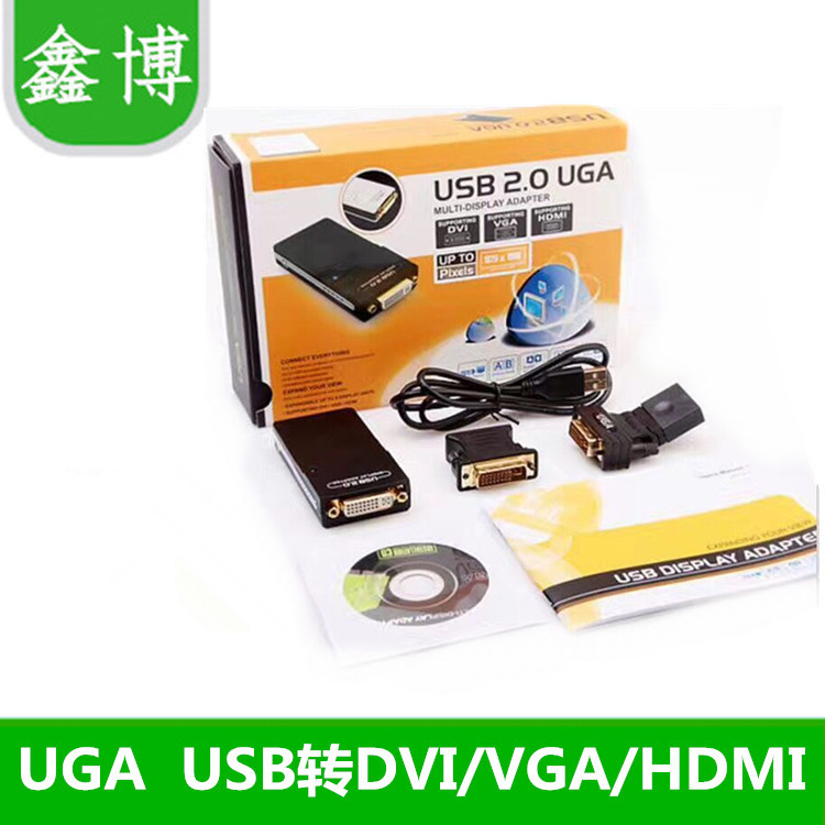 Uga Usb2.0 Multi-Function Multi-Screen Extension Display Card USB to Vga HDMI Dvi Graphics Card Converter