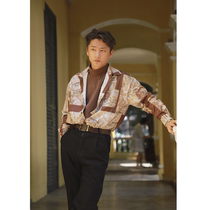 Ho Kee homemade Roman Holidayspring and summer vintage loose Baroque BF vintage long-sleeved men and women