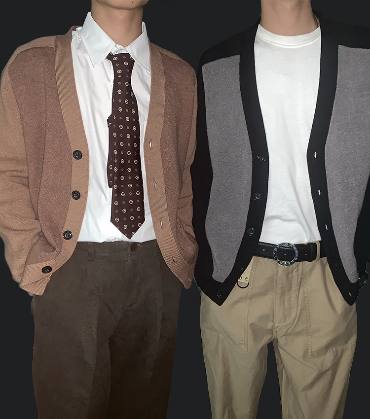 Ho Kee Harbor Wind Homemade Autumn Winter Retro Jacquard Ultra Thick Solid Knit Cardiovert Jacket Male and female