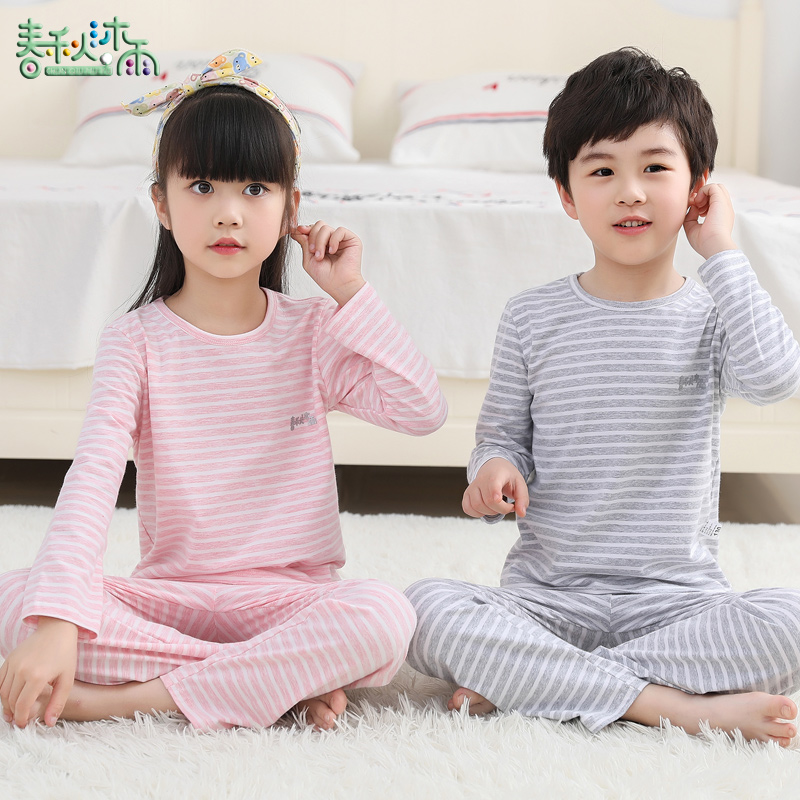 Children's Long-sleeved Pajamas Summer Boy Cotton Girls Air Conditioning HomesKids in Children's Children's Children's Children's Children's Baby