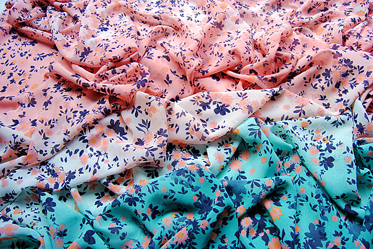 xoắn cao vải mùa hè chiffon vải in định vị song phương vải mềm màu mềm - Vải vải tự làm cotton lạnh